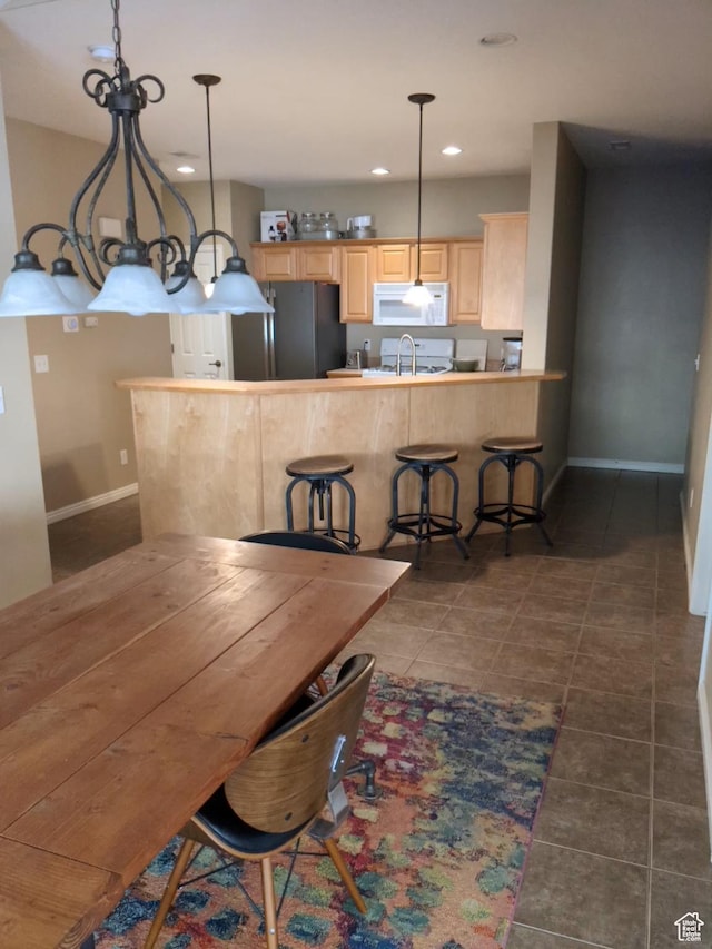 1043 Canyon Meadow Dr Unit 2, Provo, UT 84606 - dining room with baseboards, recessed lighting, and dark tile patterned flooring