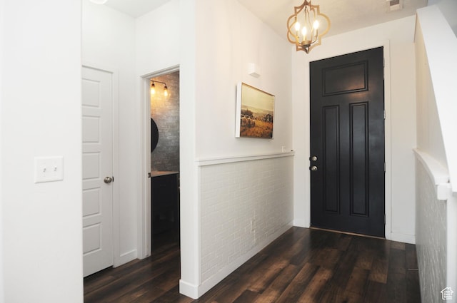 3639 S Clearwater Way, Syracuse, UT 84075 - entryway with dark wood finished floors and a chandelier