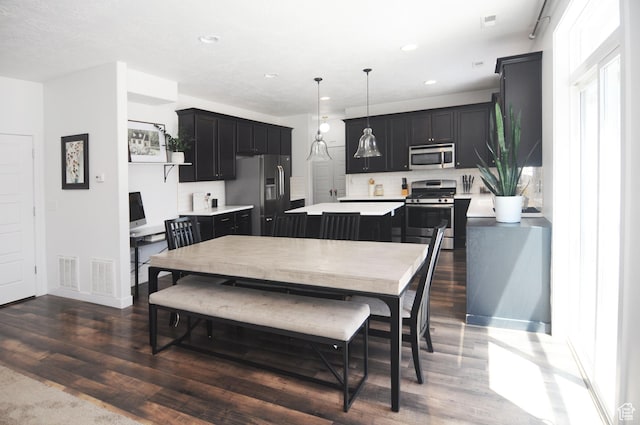 3639 S Clearwater Way, Syracuse, UT 84075 - dining room featuring dark wood-style floors and recessed lighting