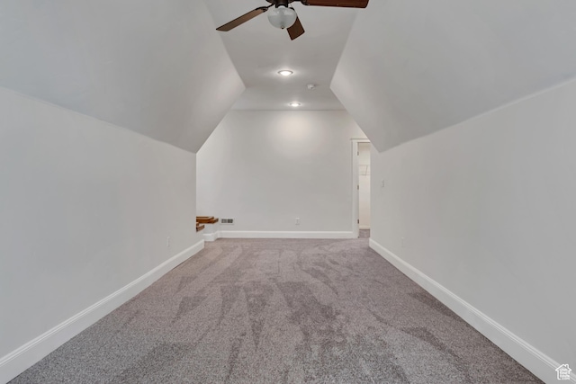 1498 W Mule Train Dr, Bluffdale, UT 84065 - bonus room featuring ceiling fan, carpet floors, vaulted ceiling, and baseboards