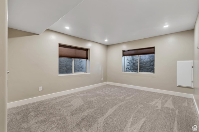 1498 W Mule Train Dr, Bluffdale, UT 84065 - empty room featuring baseboards, carpet floors, and recessed lighting