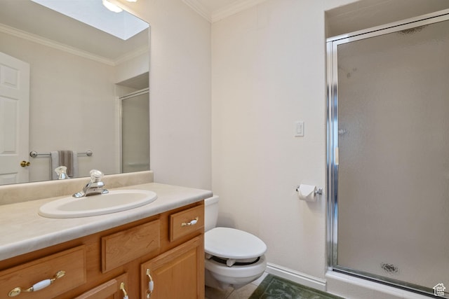 1047 E Eastgate Rd, Salt Lake City, UT 84117 - full bath featuring a shower stall, vanity, and crown molding