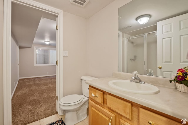 1047 E Eastgate Rd, Salt Lake City, UT 84117 - full bathroom featuring a stall shower, vanity, and tile patterned flooring