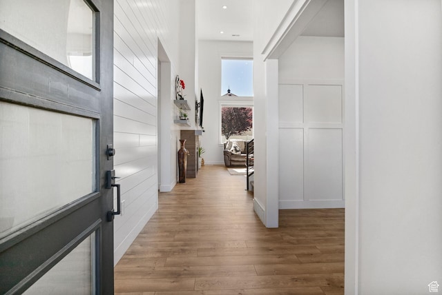12612 S Starlite Hill Ln W, Herriman, UT 84096 - hallway with wood finished floors and recessed lighting