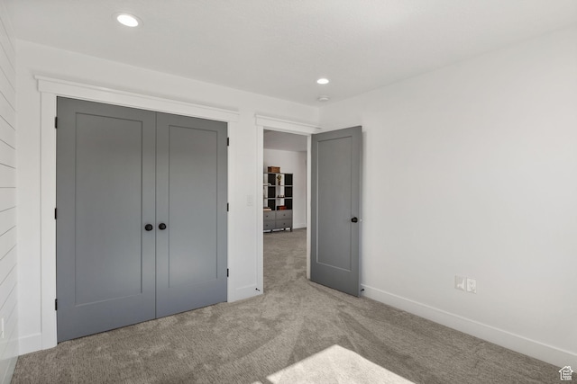 12612 S Starlite Hill Ln W, Herriman, UT 84096 - unfurnished bedroom featuring carpet, baseboards, recessed lighting, and a closet