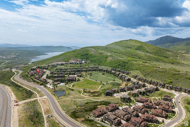 760 W Holliday Dr, Kamas, UT 84036 - aerial overview of property's location with nearby suburban area and a water and mountain view