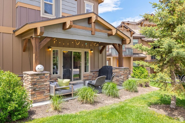 760 W Holliday Dr, Kamas, UT 84036 - back of house with board and batten siding and stone siding