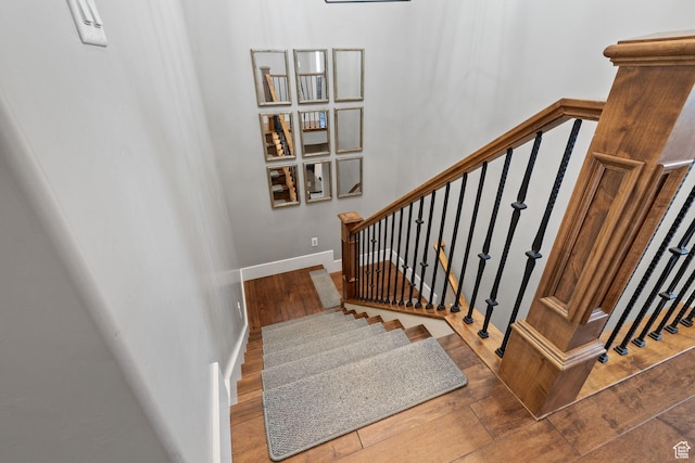 760 W Holliday Dr, Kamas, UT 84036 - stairway with wood finished floors and baseboards