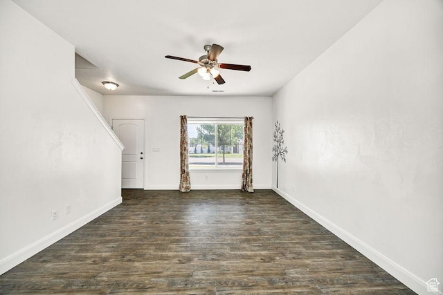 763 W 1060 S, Logan, UT 84321 - empty room featuring ceiling fan, baseboards, and wood finished floors