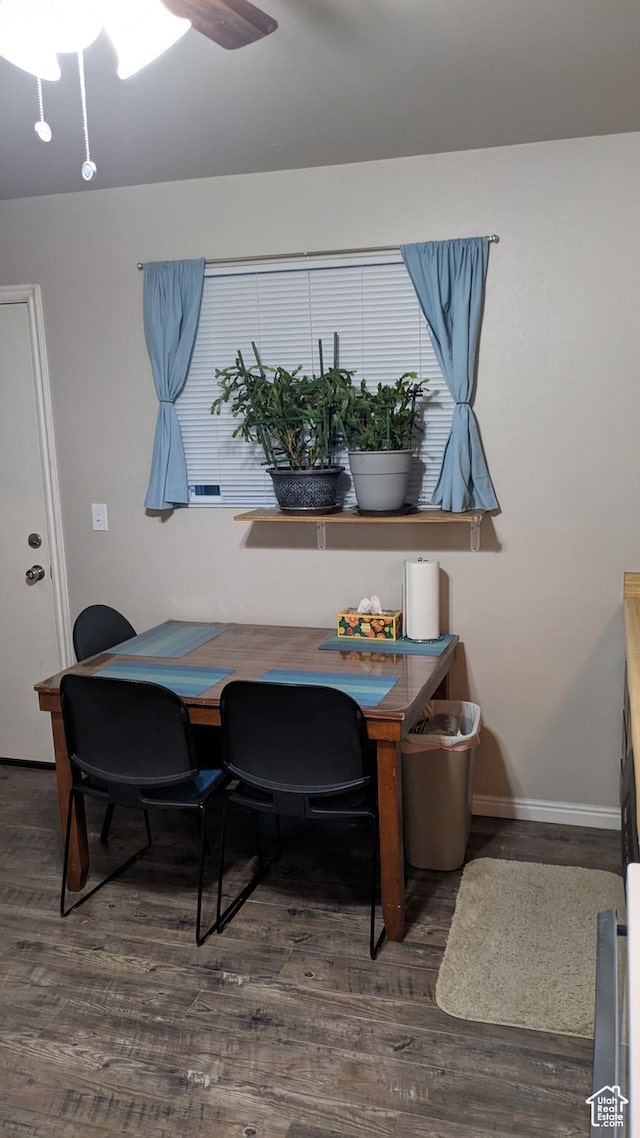 7923 S Main St W Unit 11, Midvale, UT 84047 - dining space featuring wood finished floors, baseboards, and ceiling fan