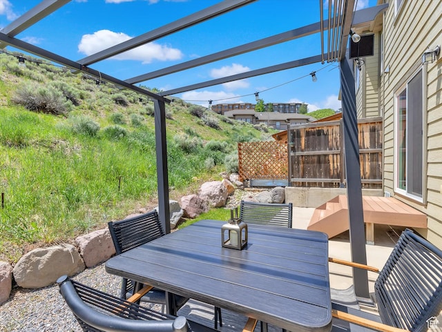 2286 E Deer Park Ln, Draper, UT 84020 - view of patio / terrace featuring outdoor dining space and a pergola