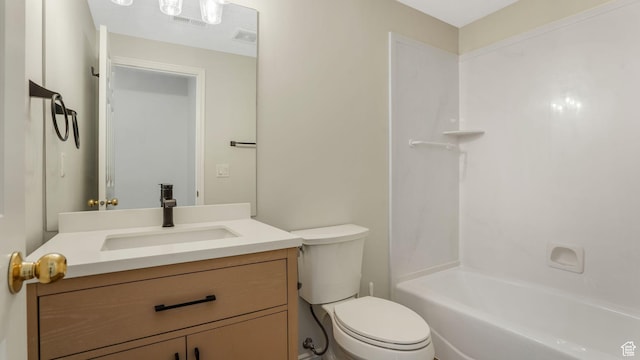 9677 S Iron Gate Rd, South Jordan, UT 84095 - full bathroom featuring toilet, vanity, and shower / bathtub combination