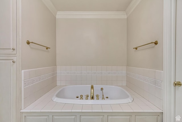 4234 N Vintage Cir, Provo, UT 84604 - bathroom with crown molding and a tub with jets