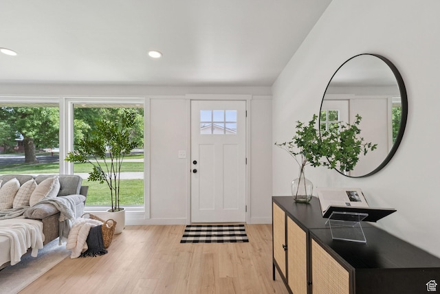 4194 S Bennion Rd, Taylorsville, UT 84129 - entrance foyer featuring light wood-style floors, recessed lighting, and baseboards