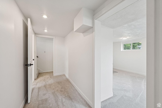 4194 S Bennion Rd, Taylorsville, UT 84129 - hallway with carpet flooring, recessed lighting, and baseboards