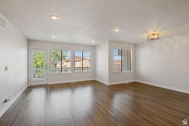 1389 S Alpine Way, Provo, UT 84606 - unfurnished room featuring dark wood-style floors, baseboards, a textured ceiling, and recessed lighting