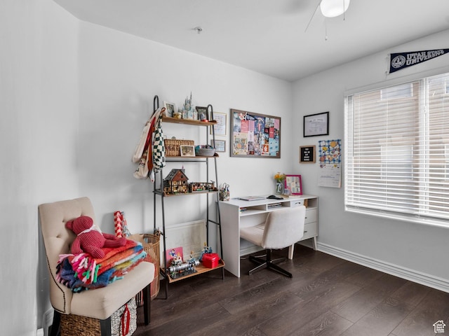 518 S 2150 W Unit 202, Pleasant Grove, UT 84062 - office space featuring a ceiling fan, dark wood-type flooring, and baseboards