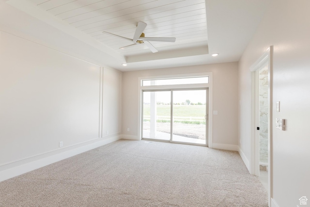 435 E 200 N, Millville, UT 84326 - unfurnished room featuring light carpet, ceiling fan, baseboards, and wood ceiling