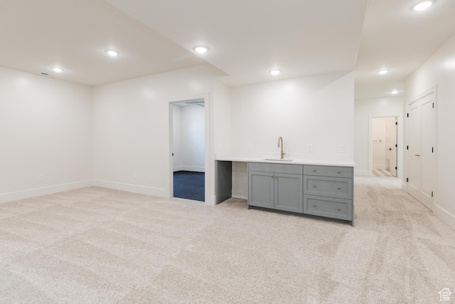 435 E 200 N, Millville, UT 84326 - indoor wet bar with light colored carpet, recessed lighting, and baseboards
