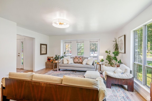 960 N E View Dr, Alpine, UT 84004 - living area with light wood-type flooring and baseboards