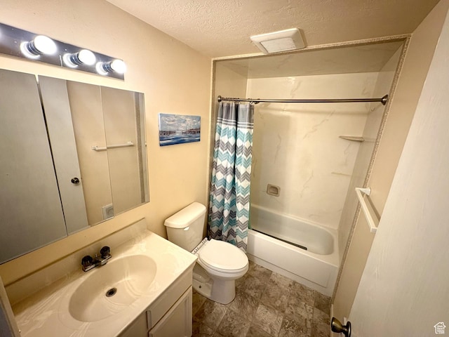 391 N 100 W, Delta, UT 84624 - full bath featuring vanity, shower / tub combo with curtain, toilet, and a textured ceiling
