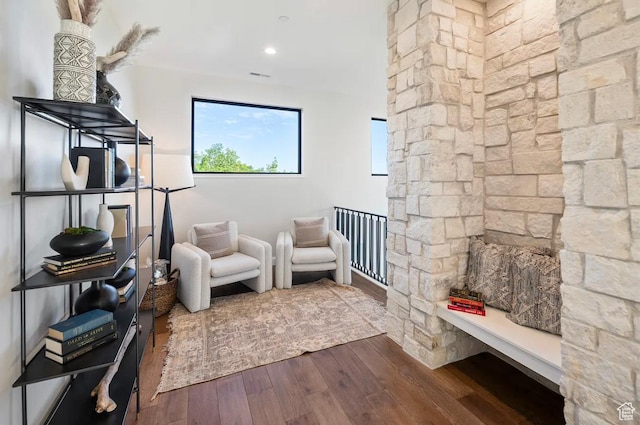 1040 S Summit Creek Dr, Woodland Hills, UT 84653 - living area with dark wood finished floors