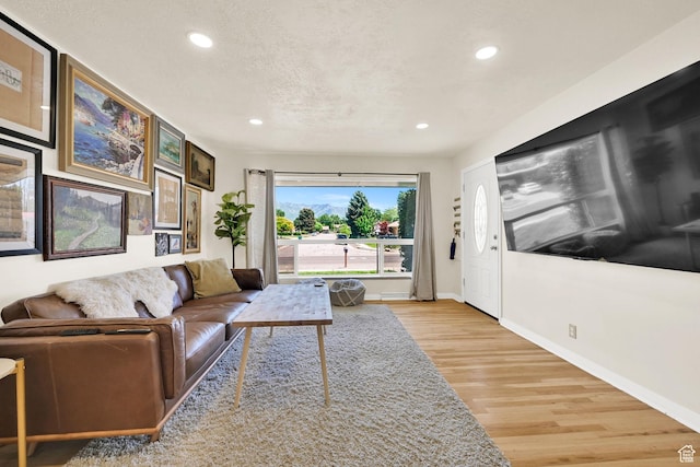 5151 S 2275 W, Roy, UT 84067 - living room featuring recessed lighting, light wood-style flooring, and baseboards