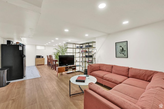 5151 S 2275 W, Roy, UT 84067 - living area with light wood-type flooring and recessed lighting