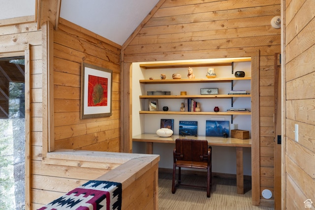 3057 E Balsam Rd, Sundance, UT 84604 - office featuring wooden walls and lofted ceiling