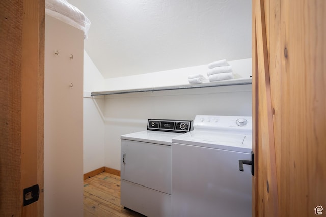 3057 E Balsam Rd, Sundance, UT 84604 - laundry room featuring washer and dryer, light wood-style flooring, and baseboards