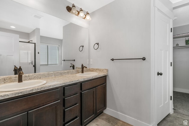 12364 S Boggs Way, Herriman, UT 84096 - full bath with baseboards, double vanity, and a shower stall