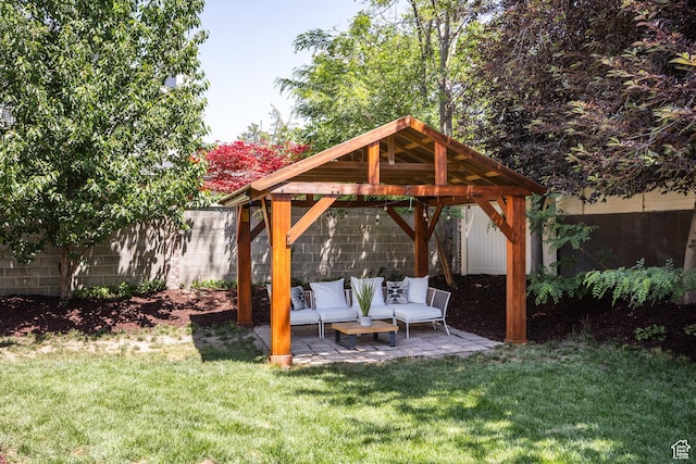 1877 E 3990 S, Holladay, UT 84124 - view of yard with a gazebo, a patio area, and outdoor lounge area