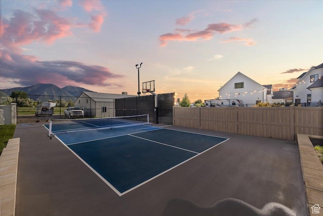 478 S Maple Lakes Dr, Mapleton, UT 84664 - view of tennis court with a mountain view