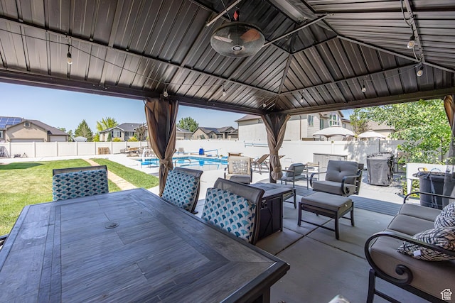 4962 S 5050 W, Hooper, UT 84315 - view of patio / terrace featuring outdoor dining area, a gazebo, and an outdoor hangout area
