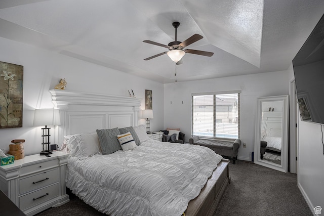 4962 S 5050 W, Hooper, UT 84315 - bedroom with dark colored carpet, baseboards, and a ceiling fan