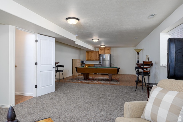 4962 S 5050 W, Hooper, UT 84315 - playroom with billiards table, light wood-style floors, a textured ceiling, and baseboards