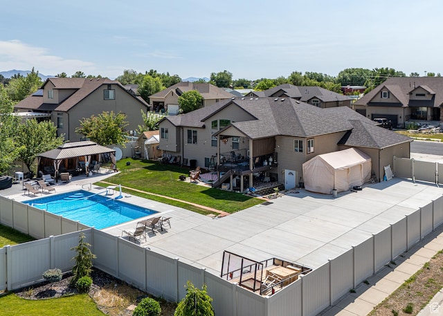 4962 S 5050 W, Hooper, UT 84315 - view of pool with a gazebo, a residential view, and a patio