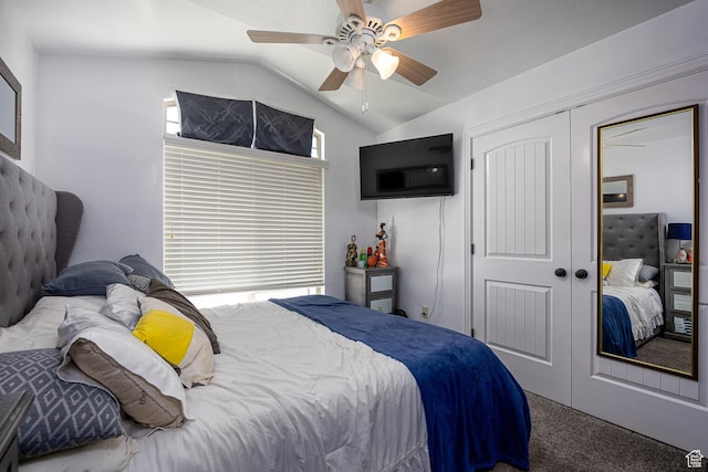 4962 S 5050 W, Hooper, UT 84315 - carpeted bedroom featuring lofted ceiling, a closet, and ceiling fan