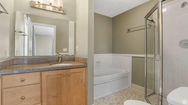 7505 S Creek Rd E, Cottonwood Heights, UT 84093 - full bath featuring toilet, a garden tub, a shower stall, and vanity