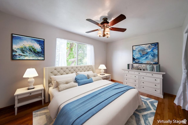 4213 S 2850 W, Roy, UT 84067 - bedroom with baseboards, wood finished floors, and a ceiling fan