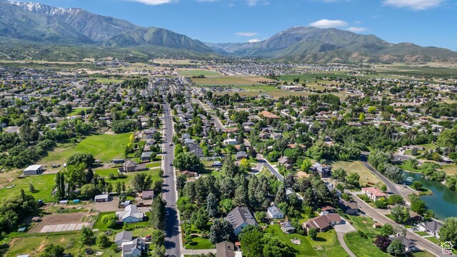412 S 100 E, Salem, UT 84653 - aerial view of property and surrounding area featuring mountains