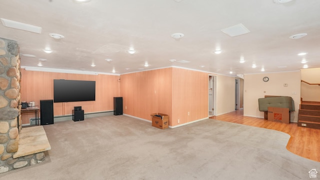 412 S 100 E, Salem, UT 84653 - home theater featuring crown molding, baseboards, and light carpet