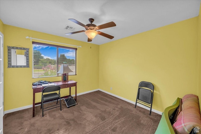 4034 Fortune Way, Washington, UT 84780 - office area featuring a ceiling fan, carpet floors, and baseboards