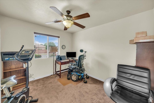 4034 Fortune Way, Washington, UT 84780 - carpeted home office featuring ceiling fan and baseboards