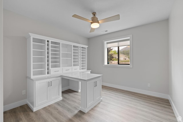 915 E 2100 N, North Ogden, UT 84414 - unfurnished office featuring ceiling fan, light wood-style floors, and baseboards