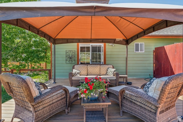 6530 Snow View Dr, Park City, UT 84098 - wooden deck featuring a gazebo and an outdoor hangout area