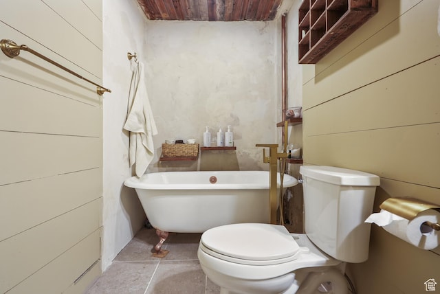 153 W 4350 N, Pleasant View, UT 84414 - bathroom with a soaking tub, toilet, and wood ceiling