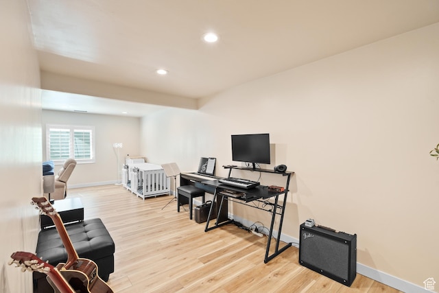12568 S Bridal Veil Dr W, Riverton, UT 84065 - office space featuring wood finished floors, recessed lighting, and baseboards