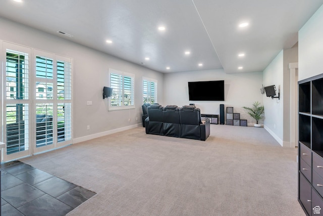 15058 S Spring Canyon Dr, Herriman, UT 84096 - living room with carpet floors, recessed lighting, and baseboards