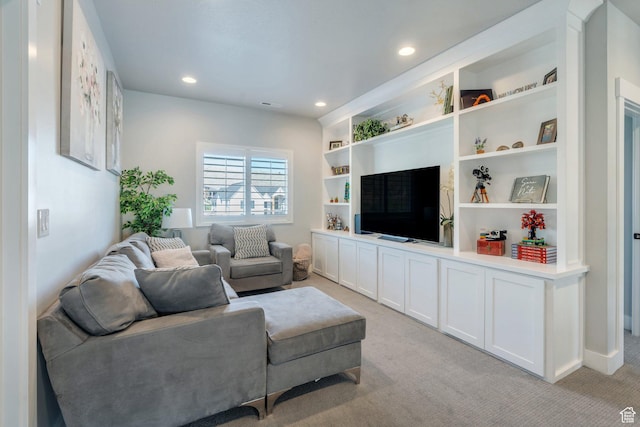15058 S Spring Canyon Dr, Herriman, UT 84096 - living room with recessed lighting and light colored carpet